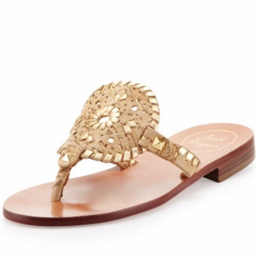 Jack Rogers: Georgica Sandals in cork and gold